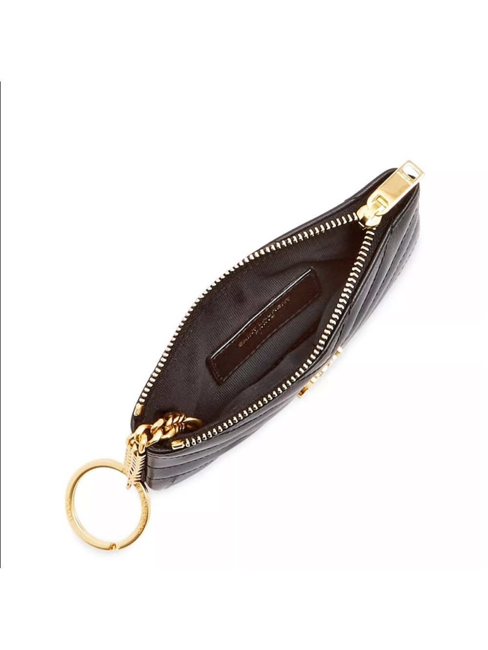 YSL Yves Saint Laurent Black Leather Key Pouch Mini Wallet - Picture 2 of 16